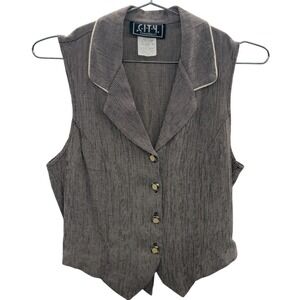 Vintage City Triangles Women's Vest Pants Set Houndstooth XS Retro Academia Chic